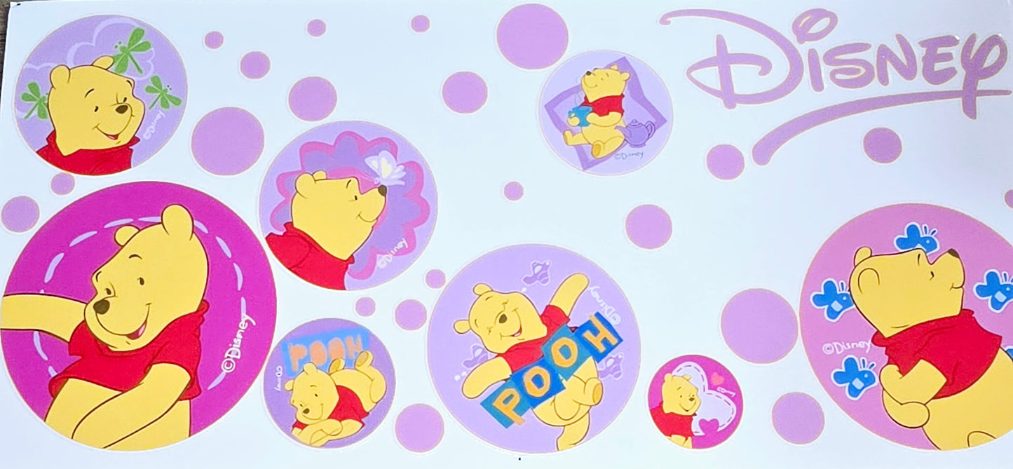 Pooh and friends clear UV DTF wraps