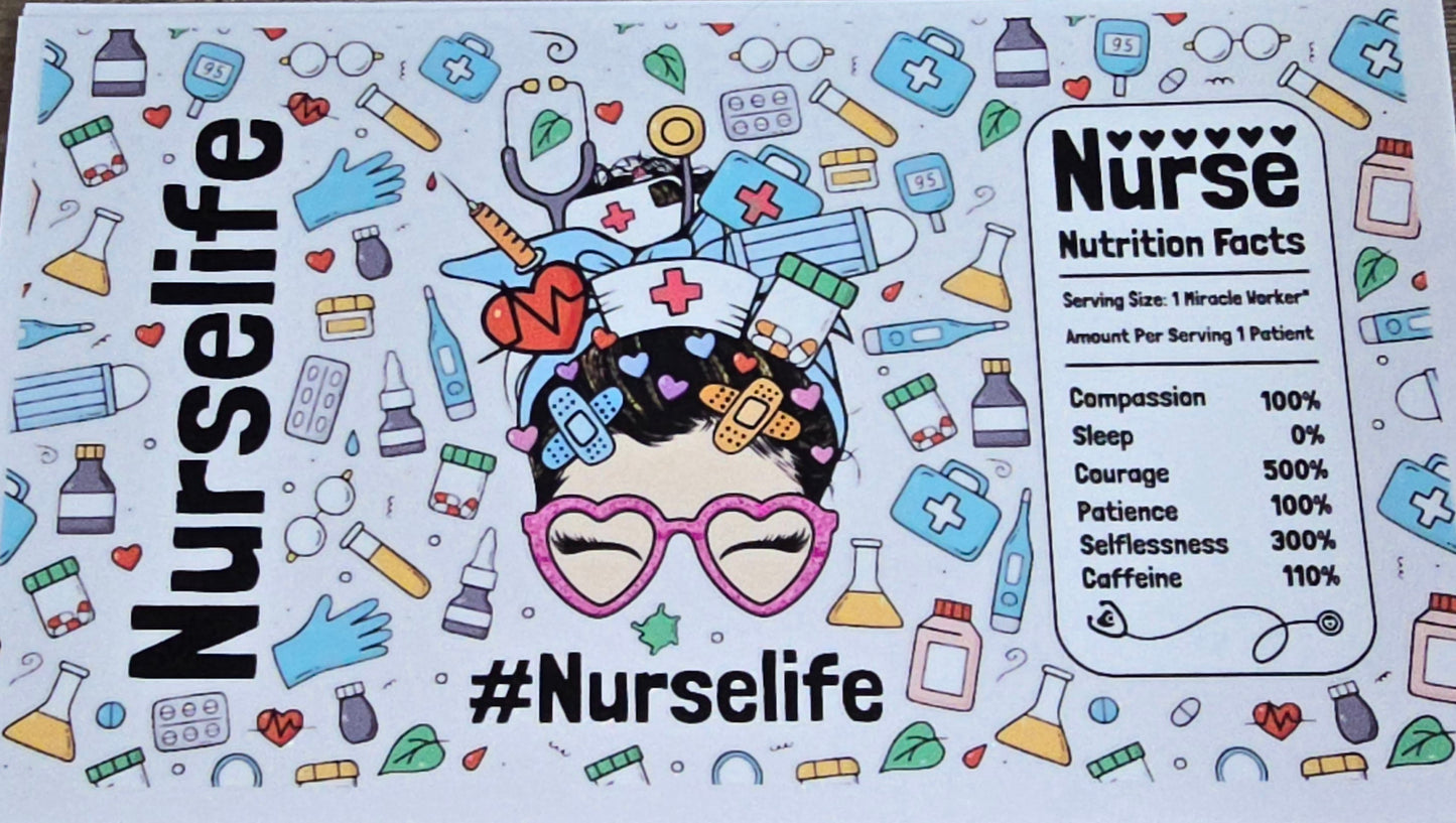 Nurse life clear UV DTF wraps