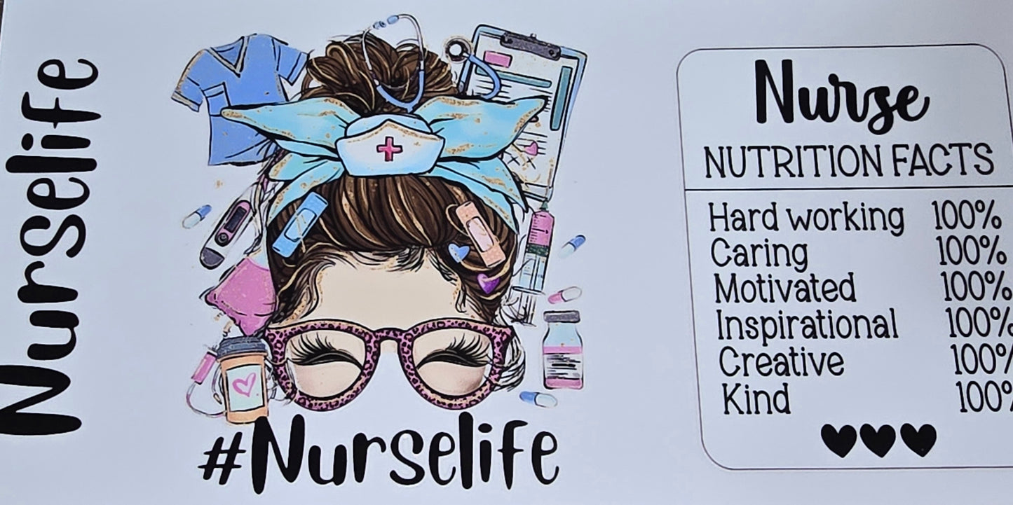 Nurse life clear UV DTF wraps
