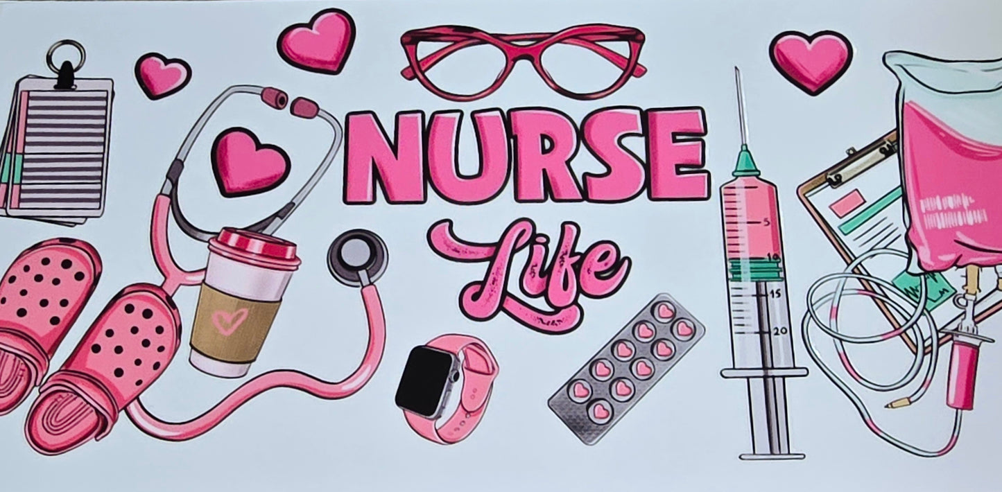 Nurse life clear UV DTF wraps