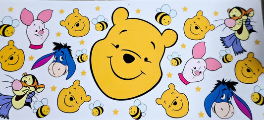 Pooh and friends clear UV DTF wraps
