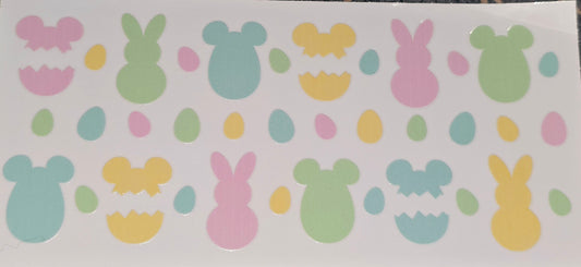 Mickey easter egg clear UV DTF wrap