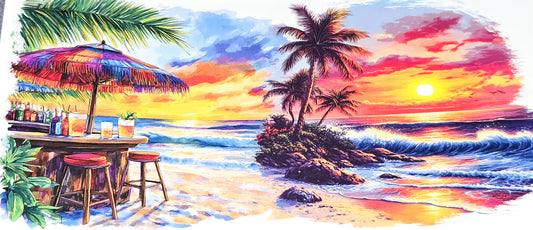 Watercolor scenic views clear uv dtf wrap
