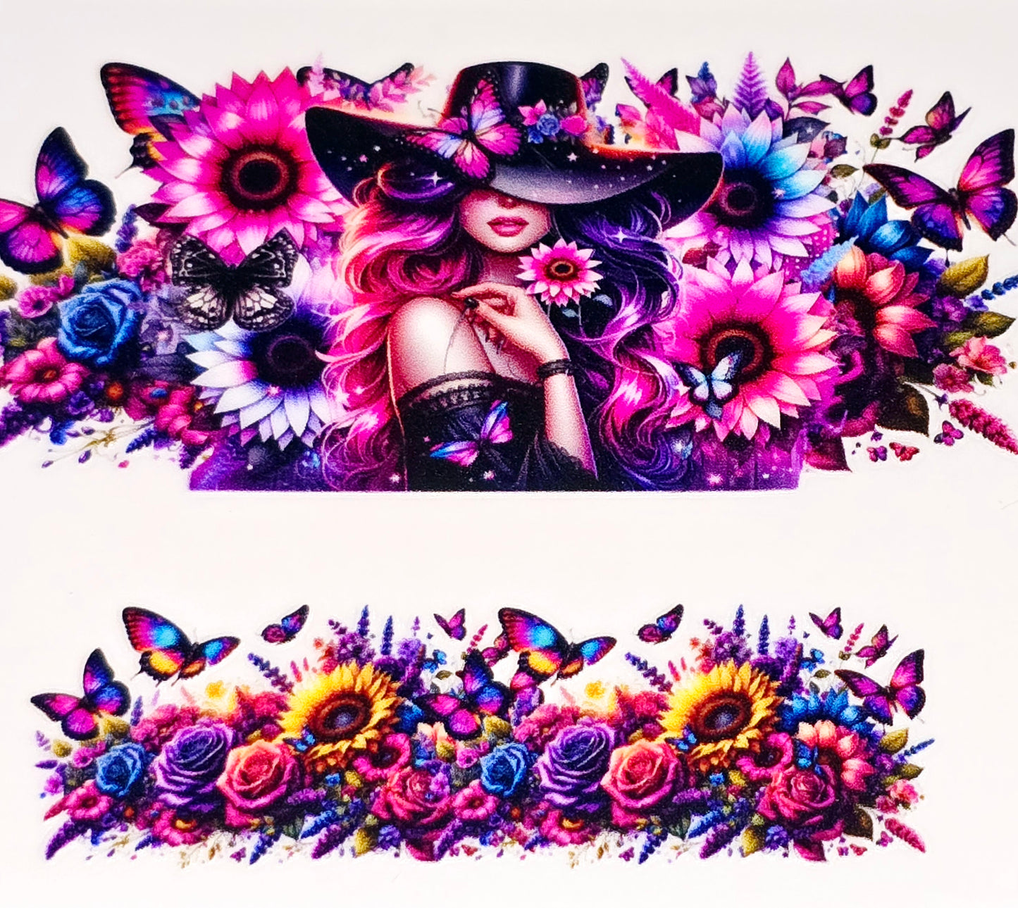 Floral women affirmation mini tumbler clear UV DTF wraps
