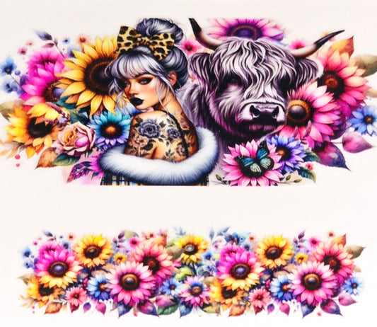 Floral women affirmation mini tumbler clear UV DTF wraps
