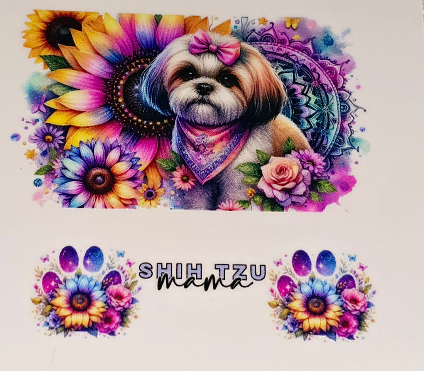 Puppers mama mini tumbler clear UV DTF wraps