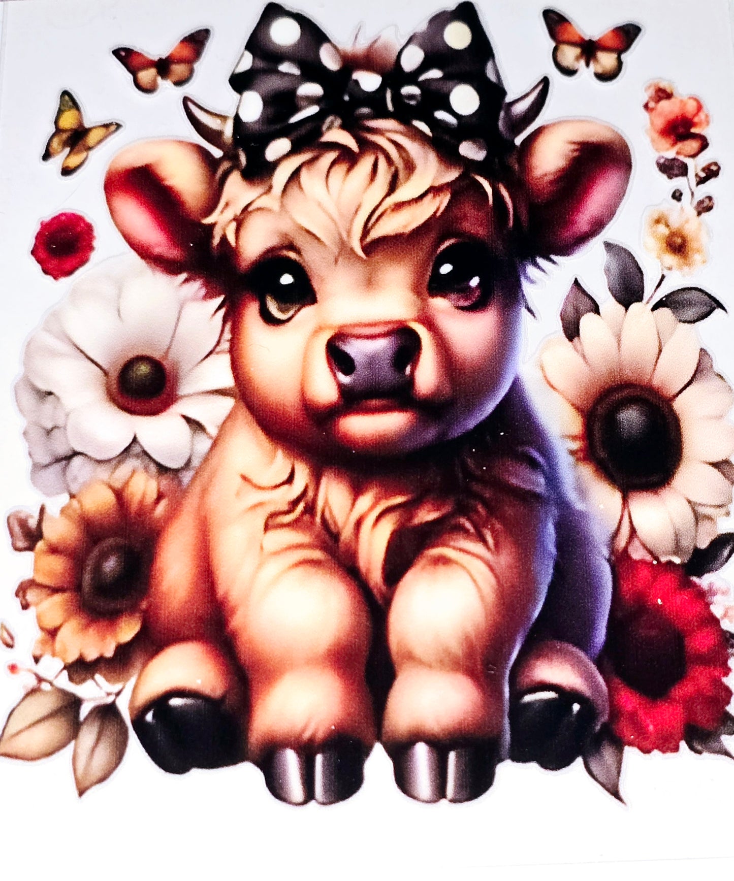 Large fluffy cows in tu-tu's clear UV DTF