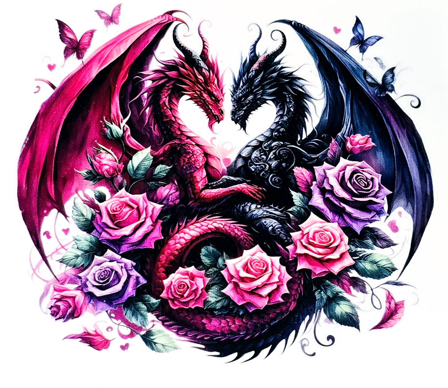 Dark floral clear UVDTF