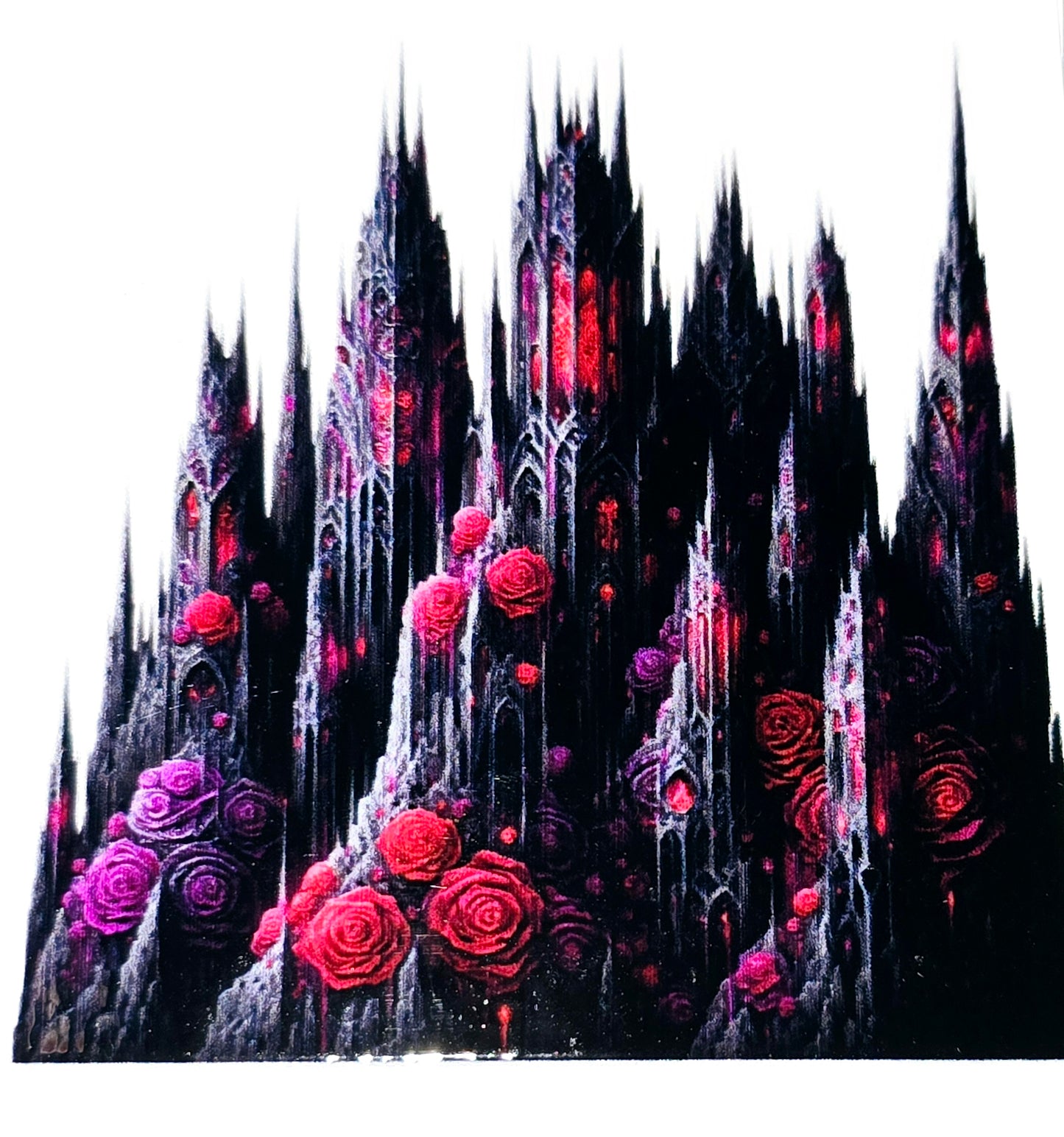 Dark floral clear UVDTF
