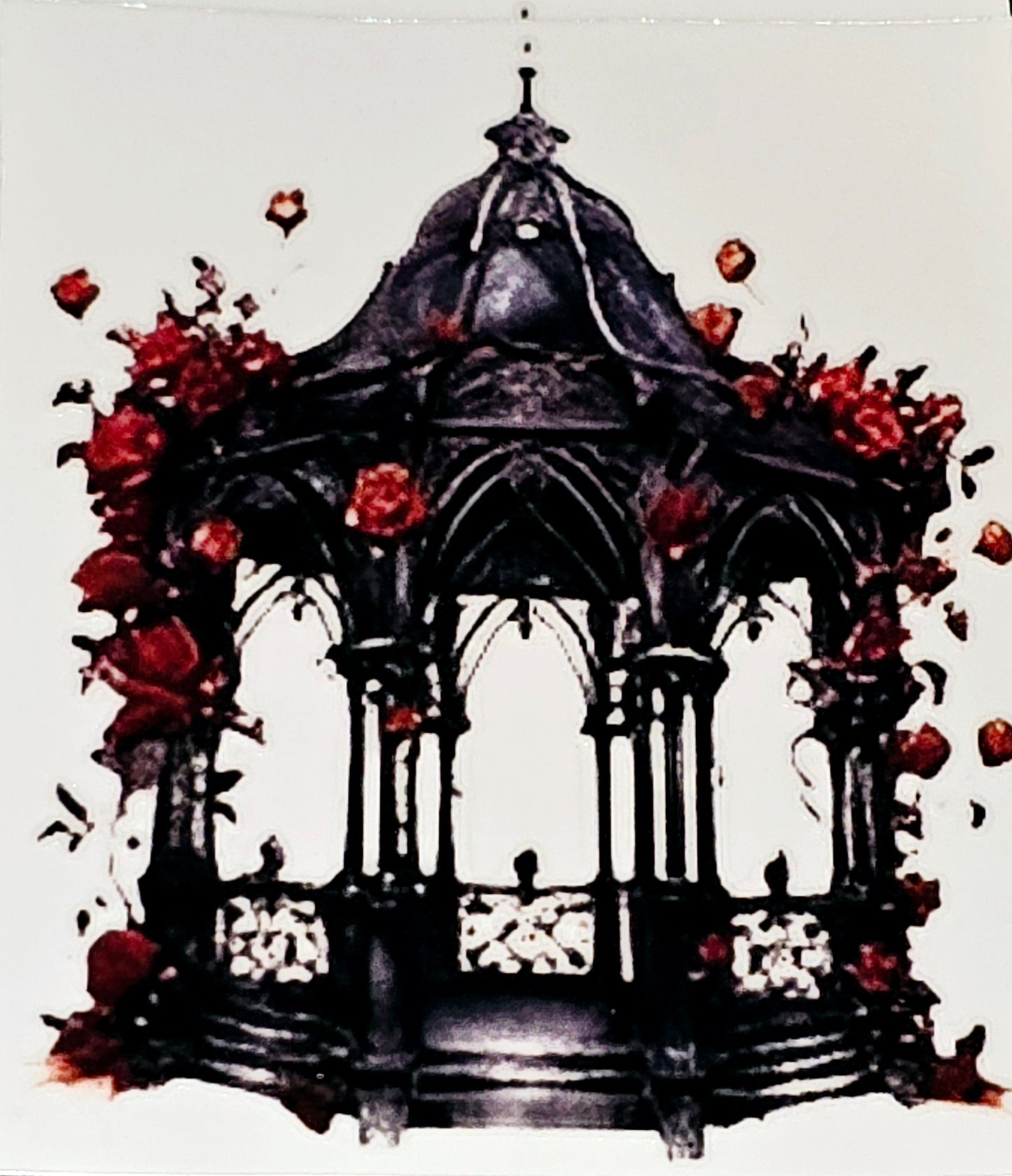 Dark floral clear UVDTF