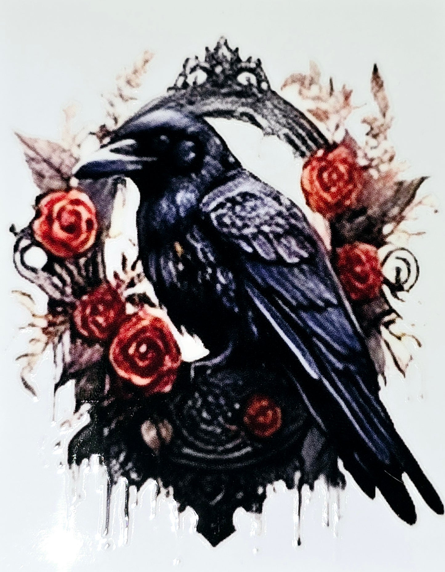 Dark floral clear UVDTF