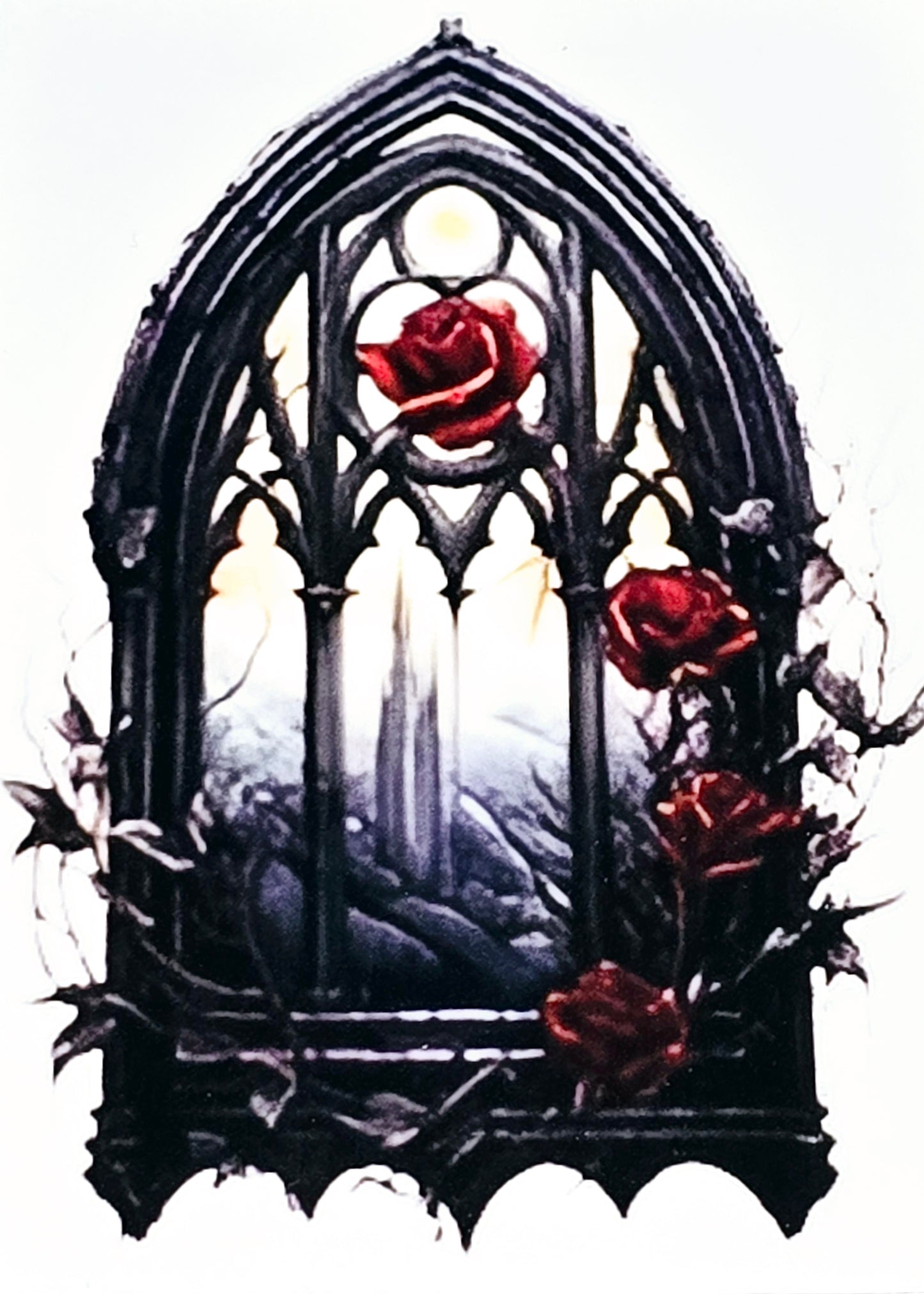 Dark floral clear UVDTF