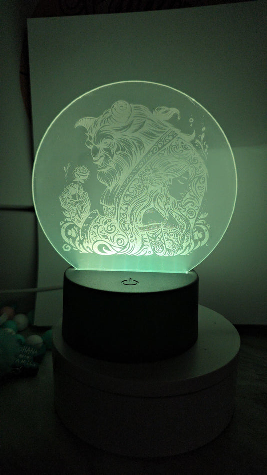 His belle, her beast night light