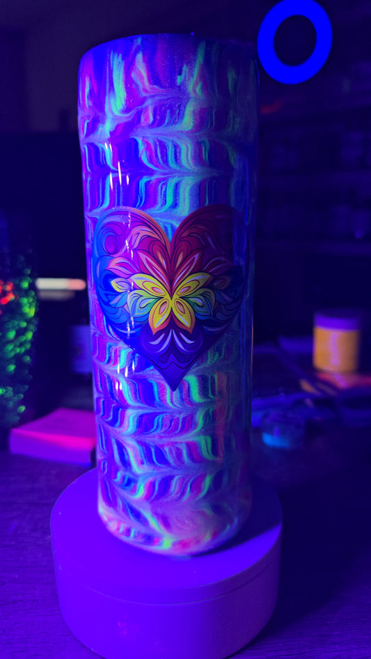 Glowing angel wings heart 20 oz skinny