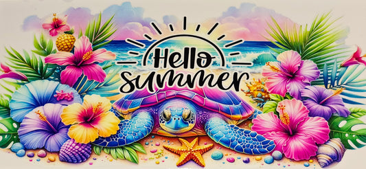 Summer at the beach clear 16 oz UV DTF wraps