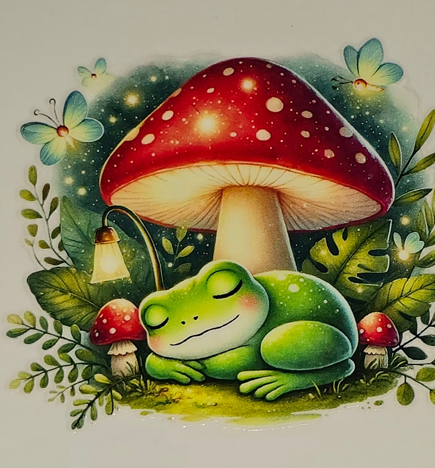 Lil froggie & mushrooms clear UV DTF