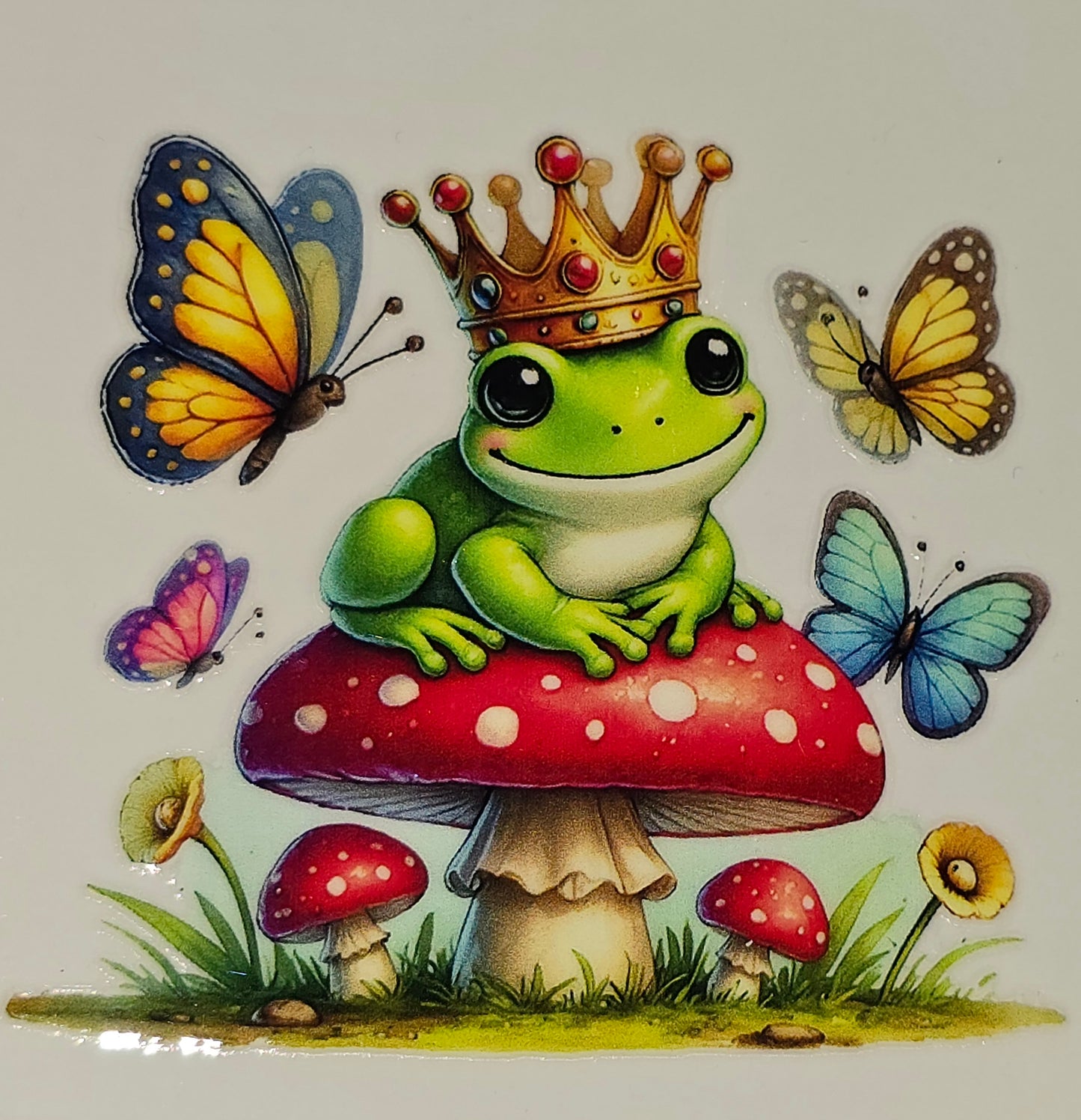 Lil froggie & mushrooms clear UV DTF