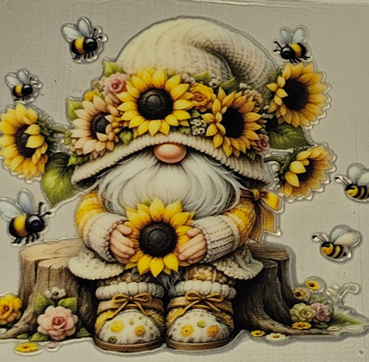 Sunflower gnomies clear medium UV DTF