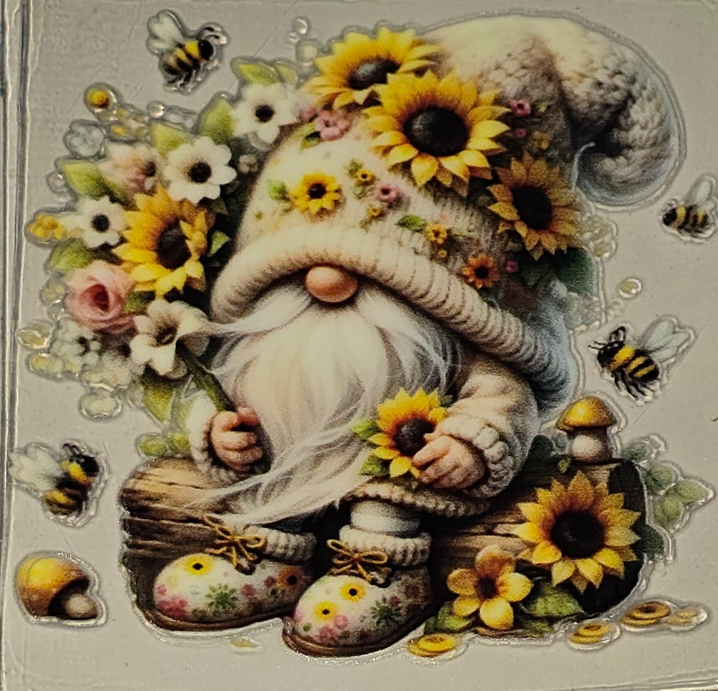 Sunflower gnomies clear medium UV DTF