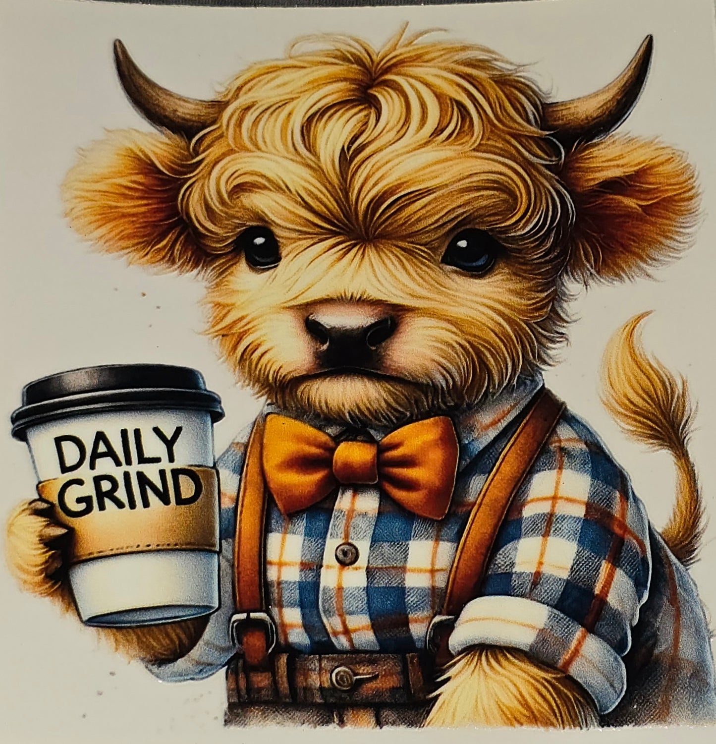 Coffee mocha cows clear UV DTF