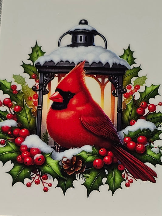 Christmas Cardinals clear medium UV DTF