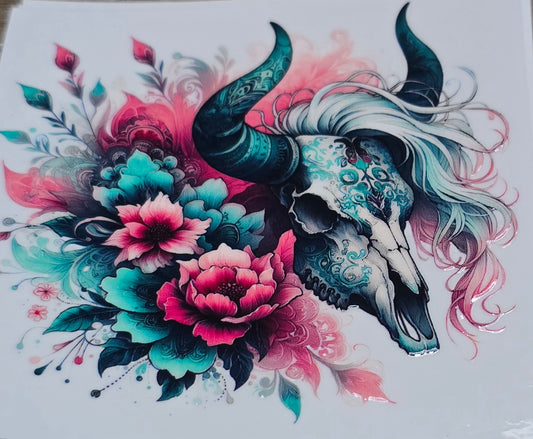 Western bull skulls medium UVDTF