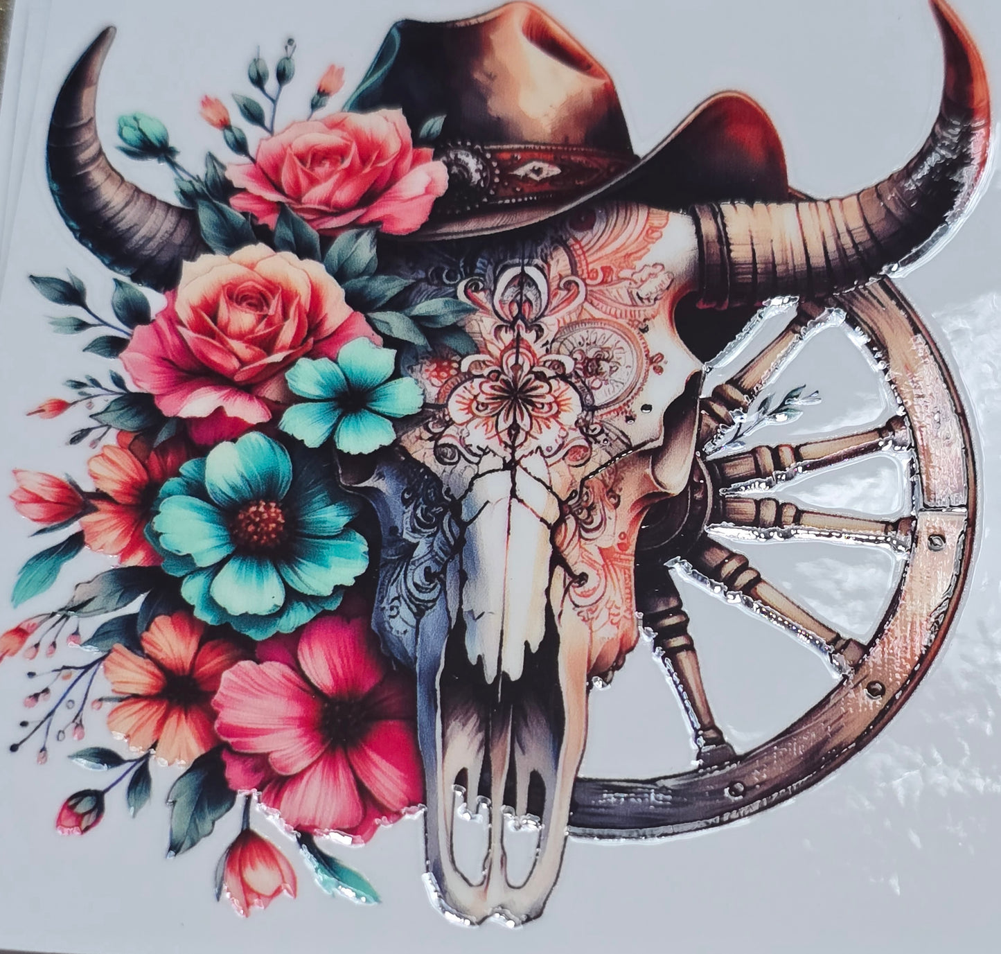 Western bull skulls medium UVDTF