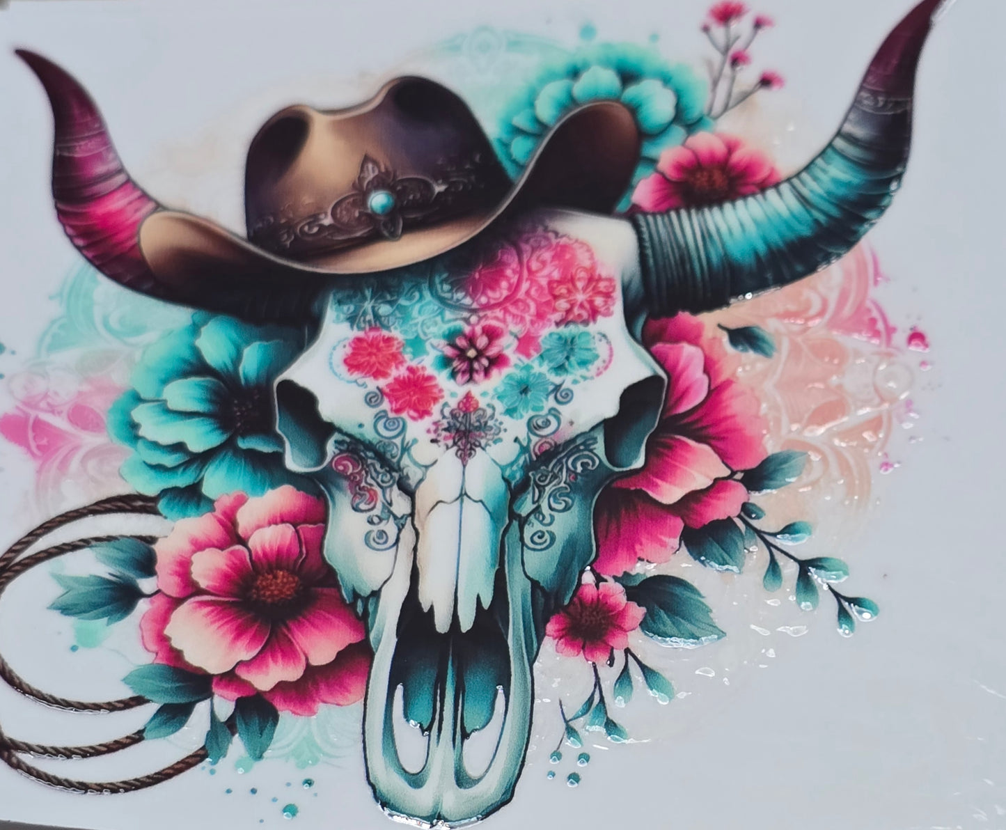 Western bull skulls medium UVDTF