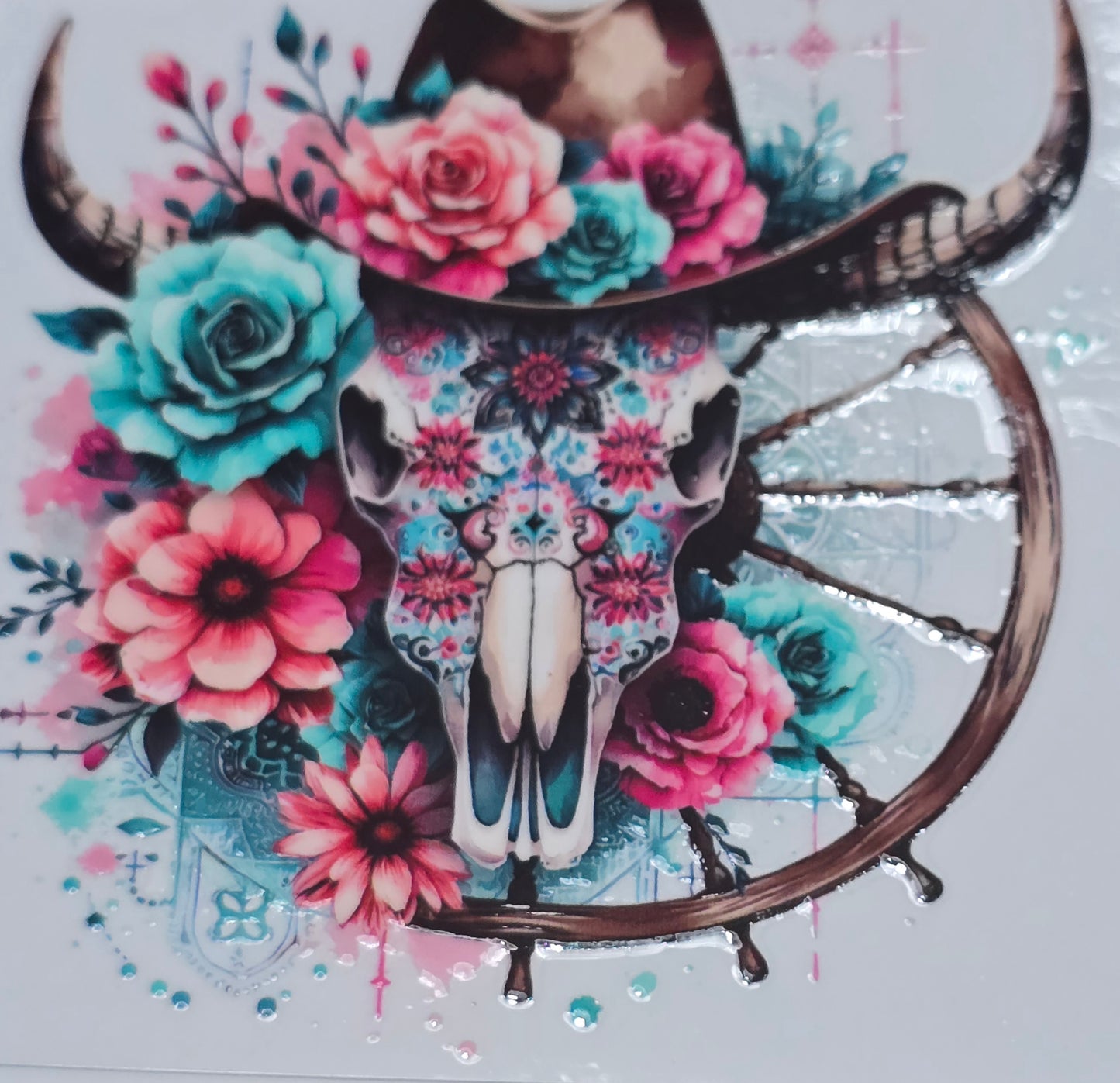 Western bull skulls medium UVDTF