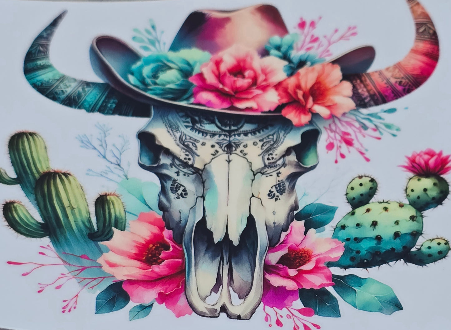 Western bull skulls XL UVDTF
