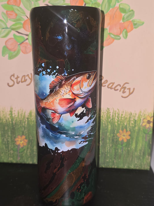 30 oz hydro dipped fish tumbler