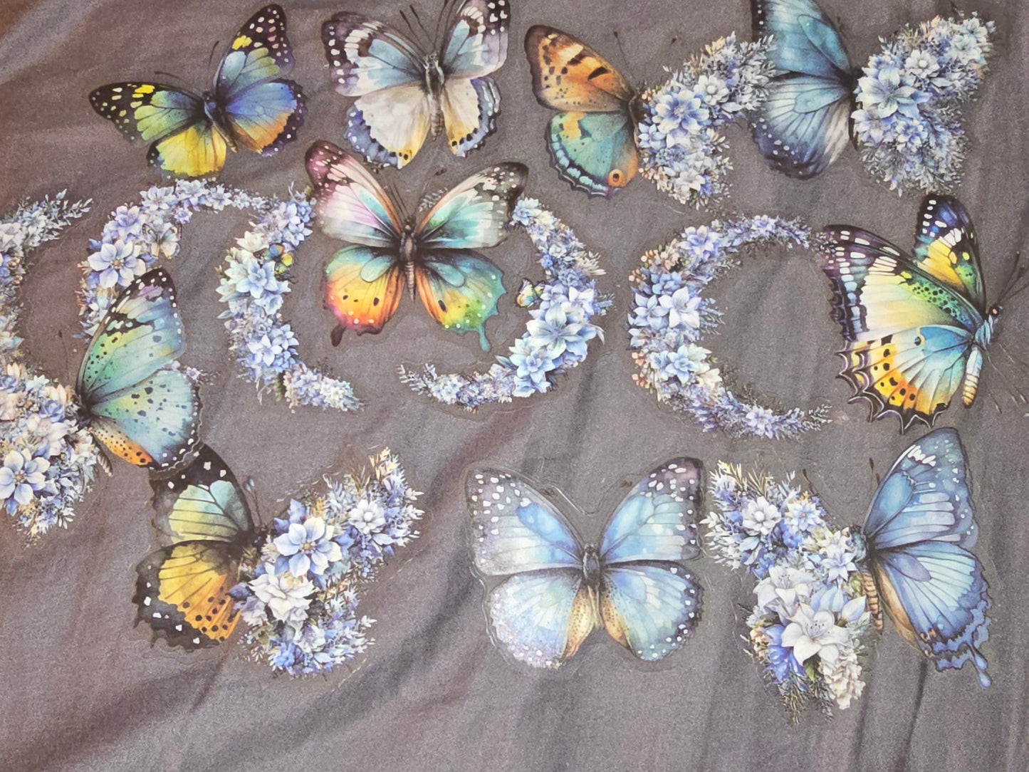 Butterfly & moons floral PET decals