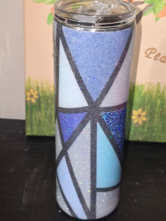 30 oz glittered shattered glass