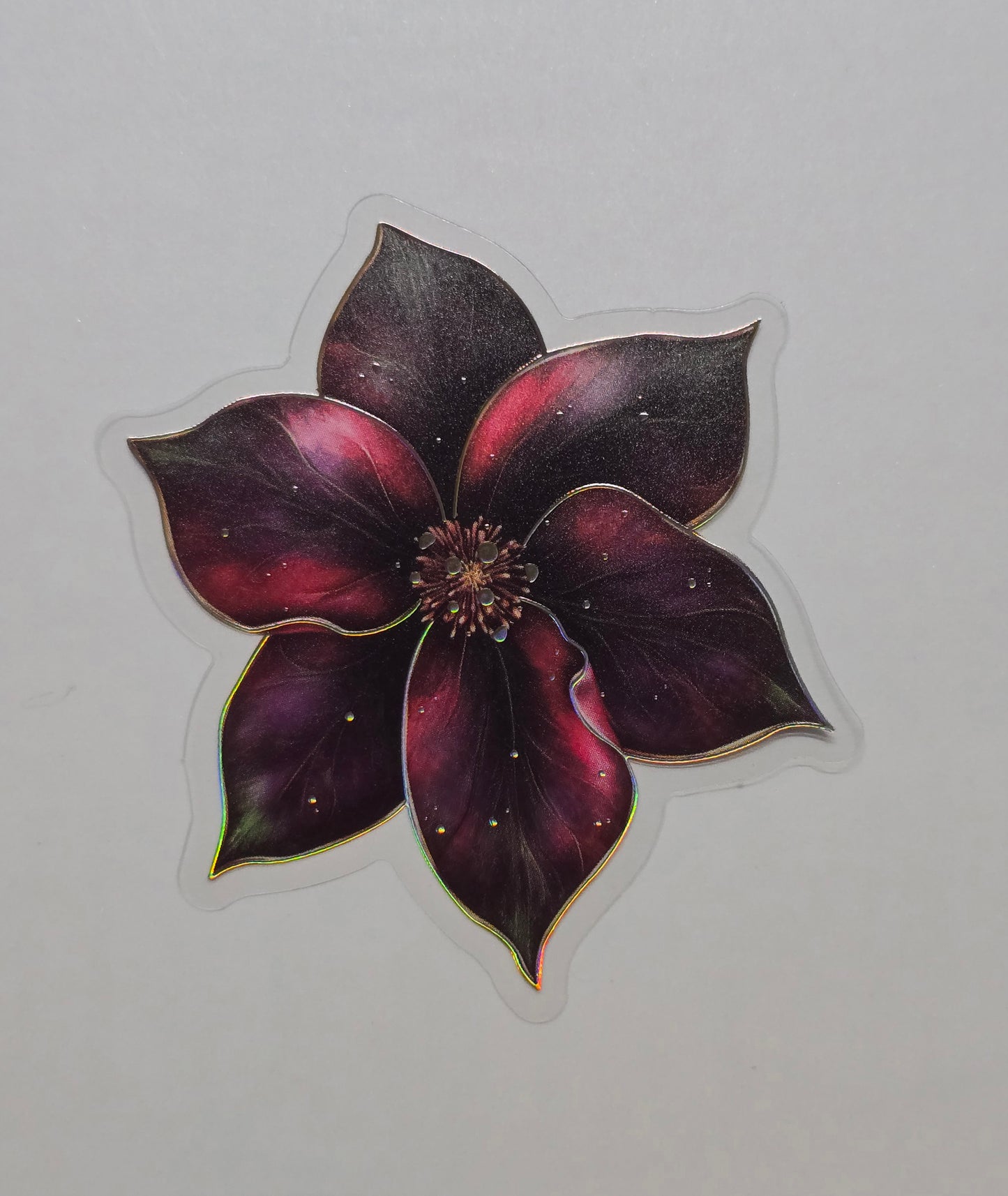 M30 Dark fuschia floral PET decals