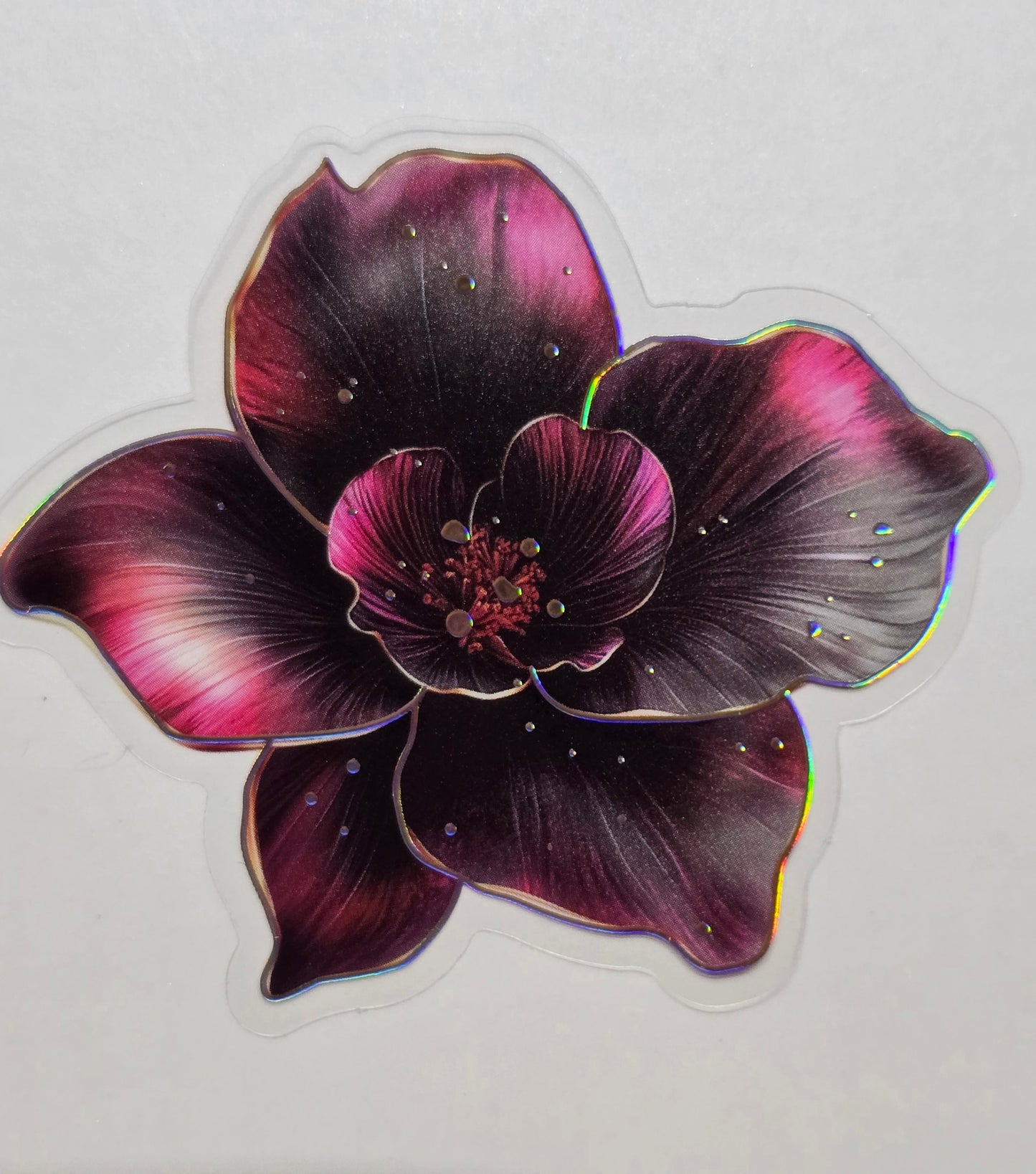 M30 Dark fuschia floral PET decals