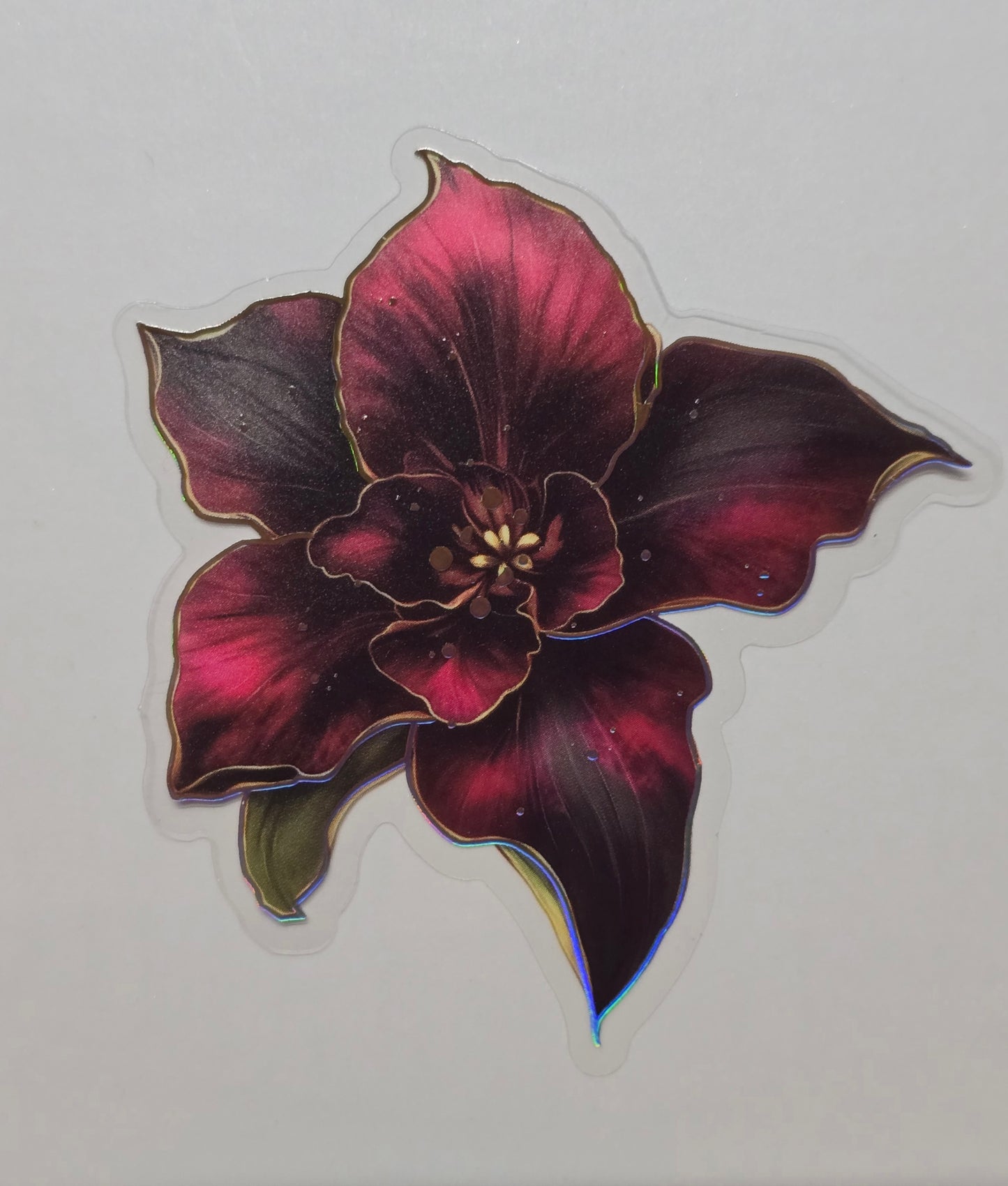 M30 Dark fuschia floral PET decals