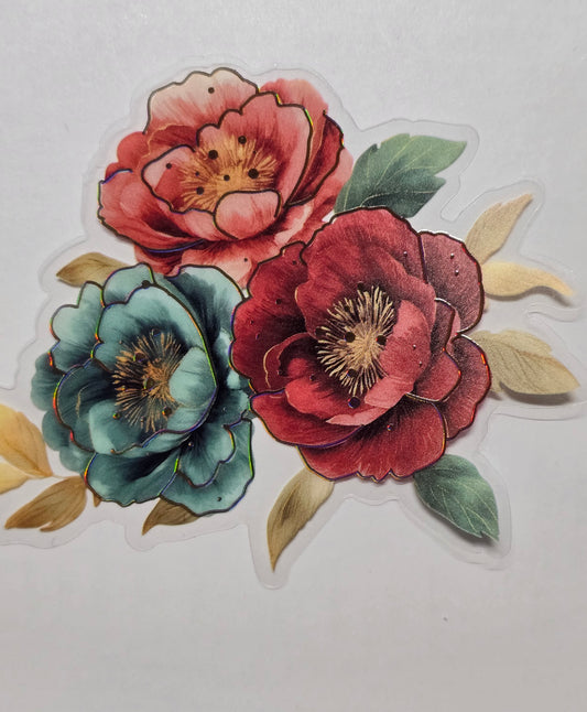 M30 tropical floral PET decals