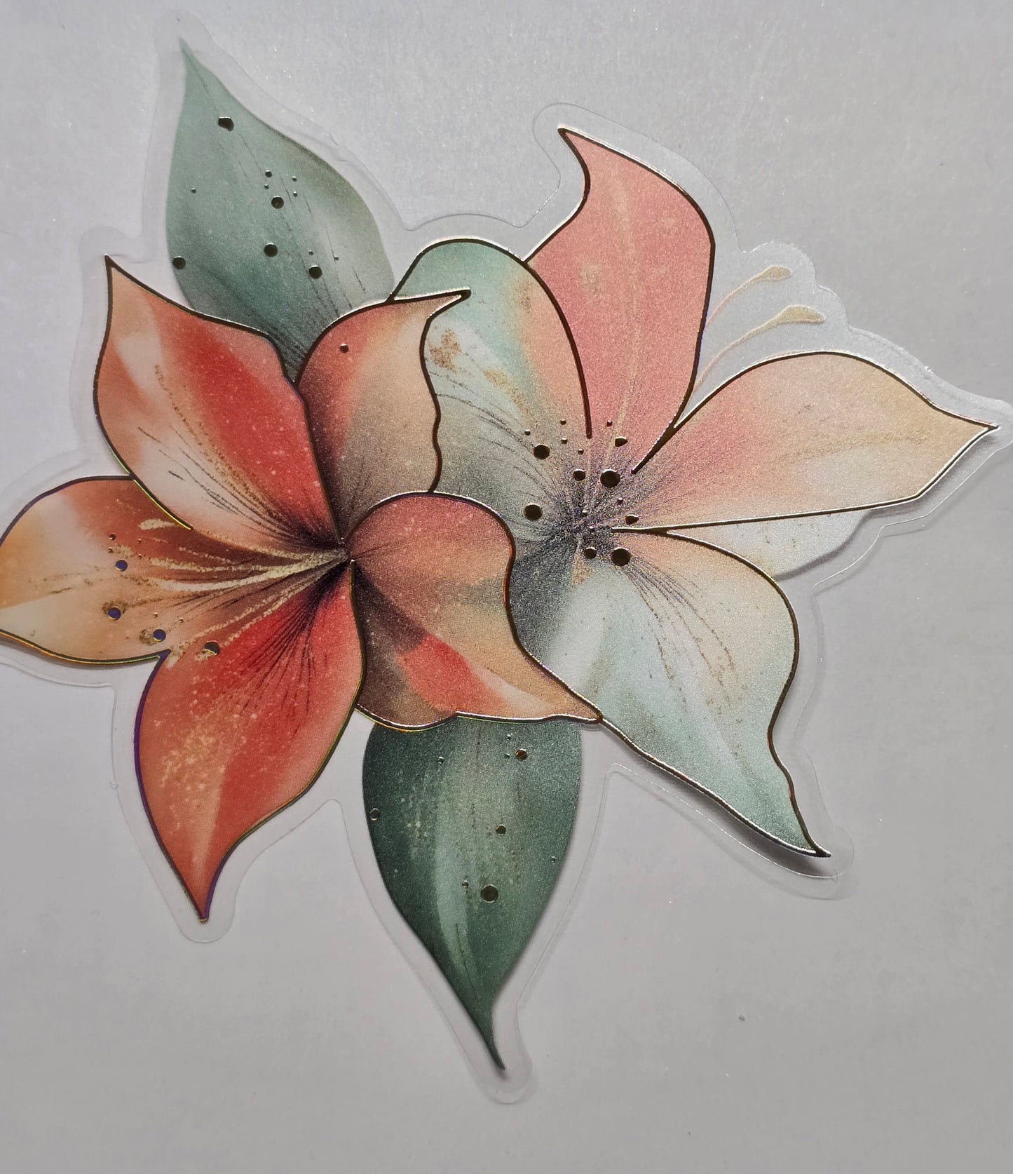 M30 tropical floral PET decals