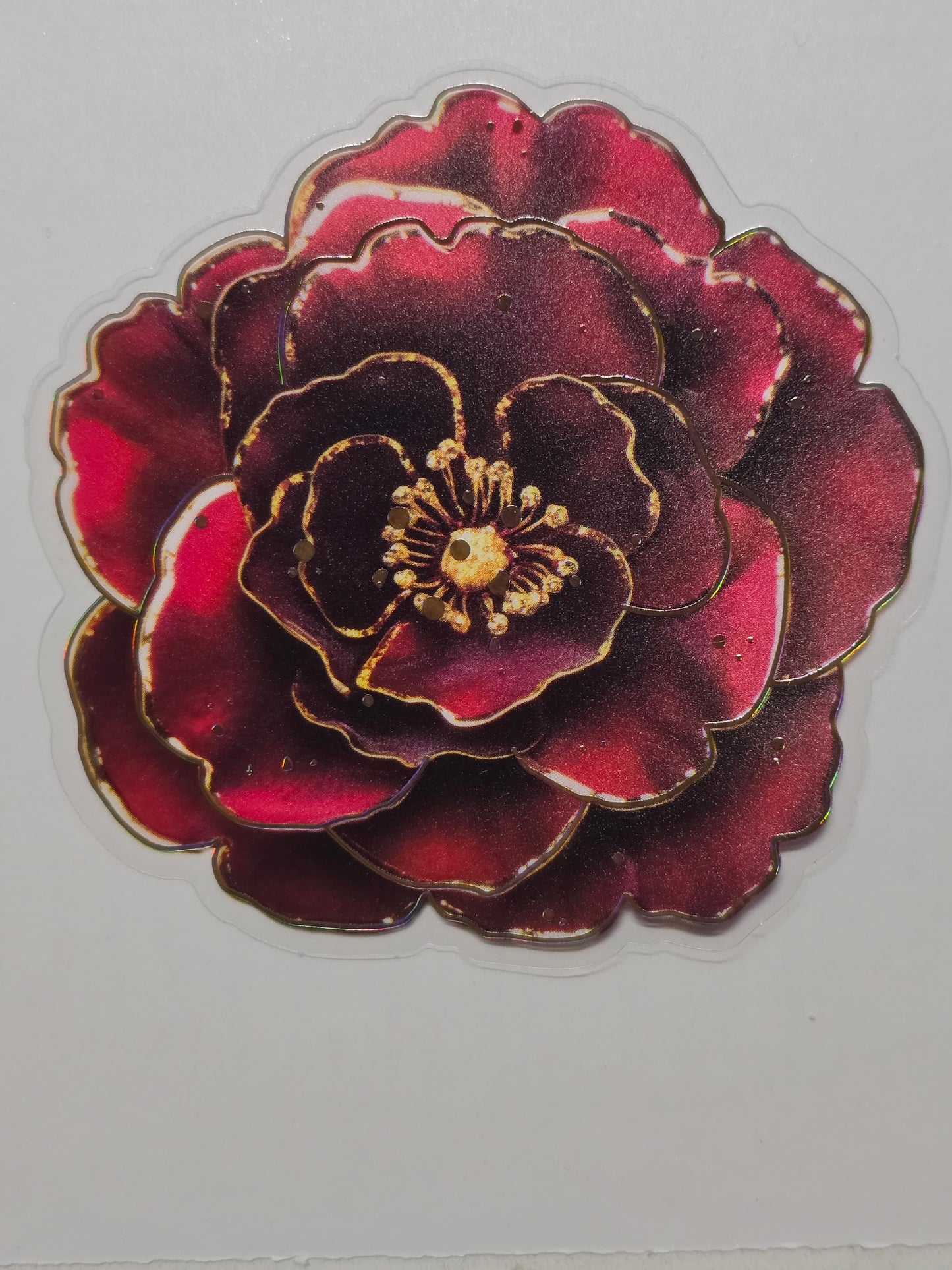 M30 Red floral PET decals