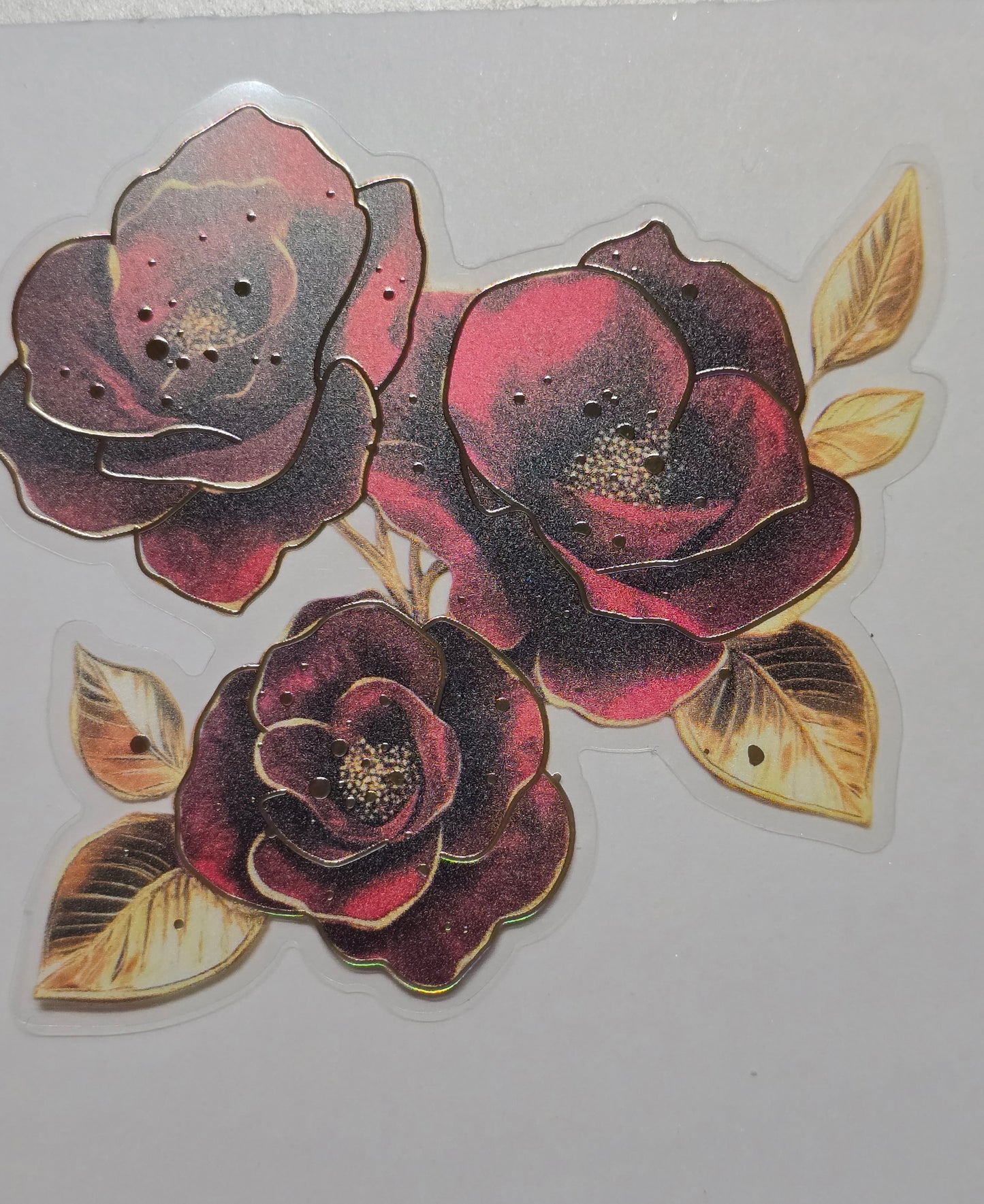 M30 Red floral PET decals