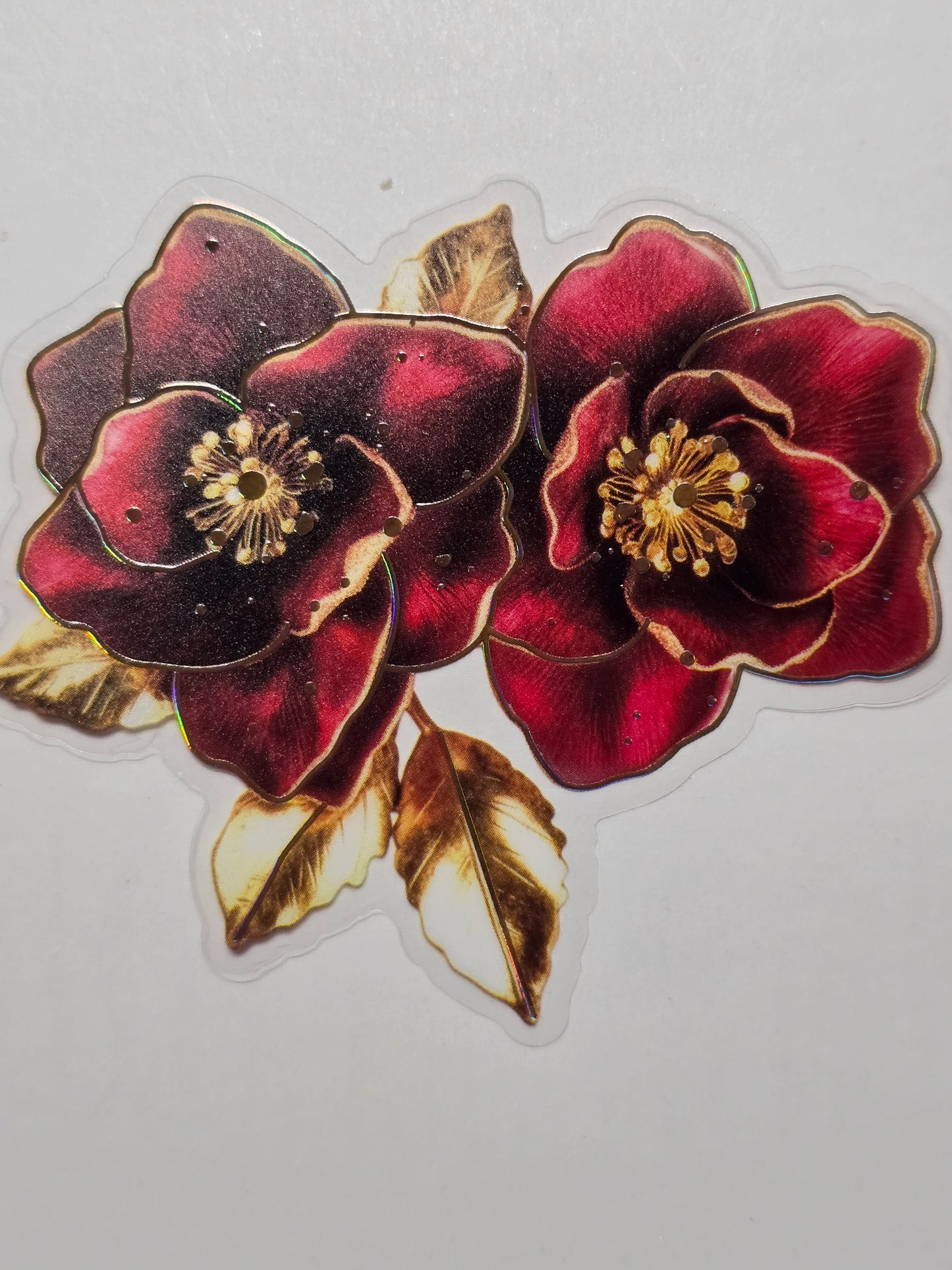 M30 Red floral PET decals