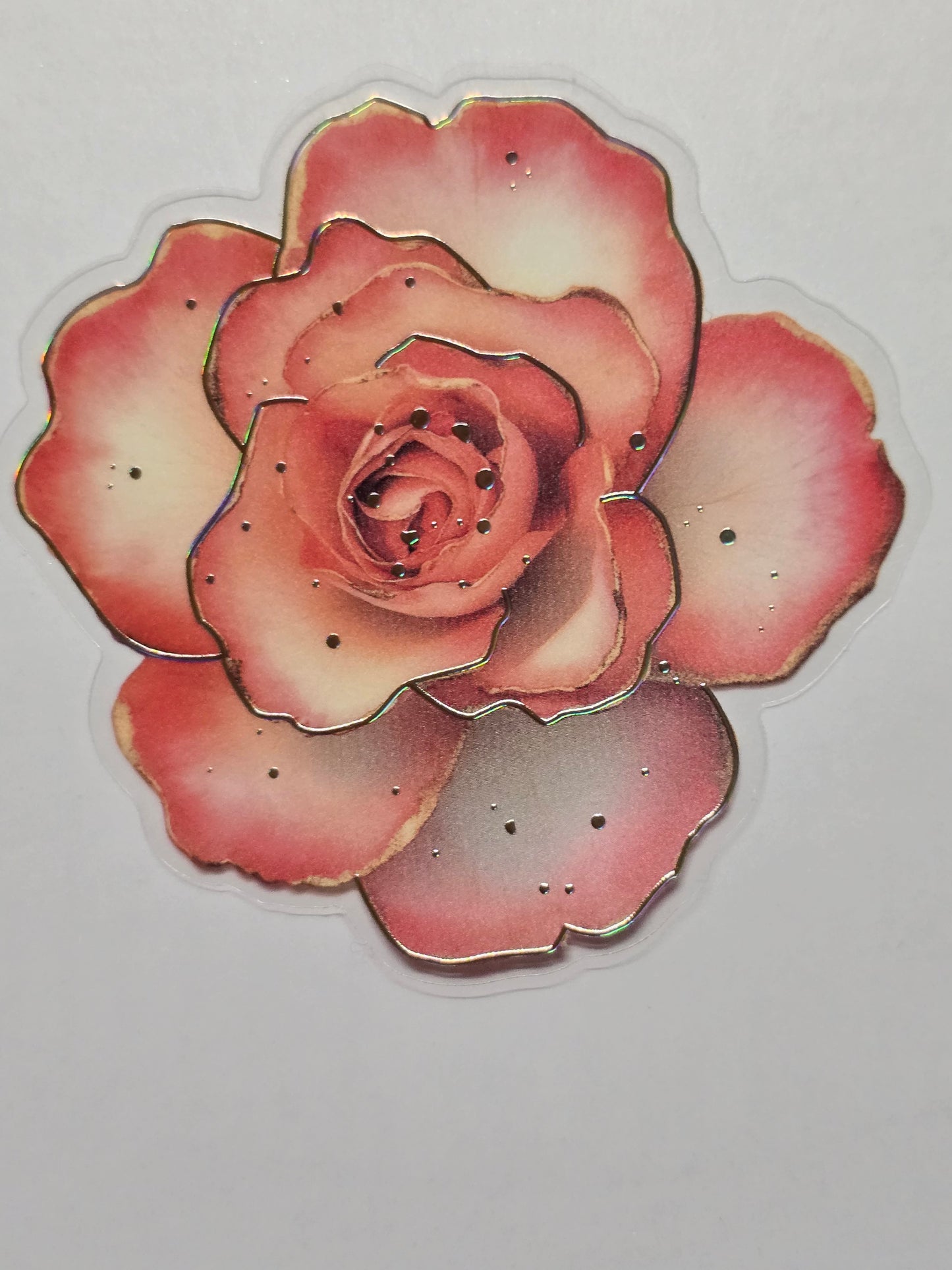 M30 peach floral PET decals