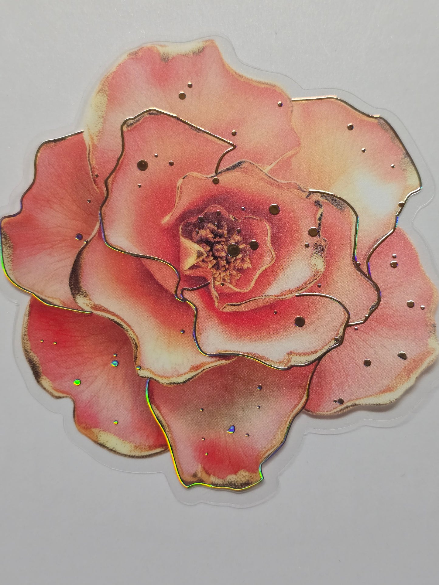 M30 peach floral PET decals