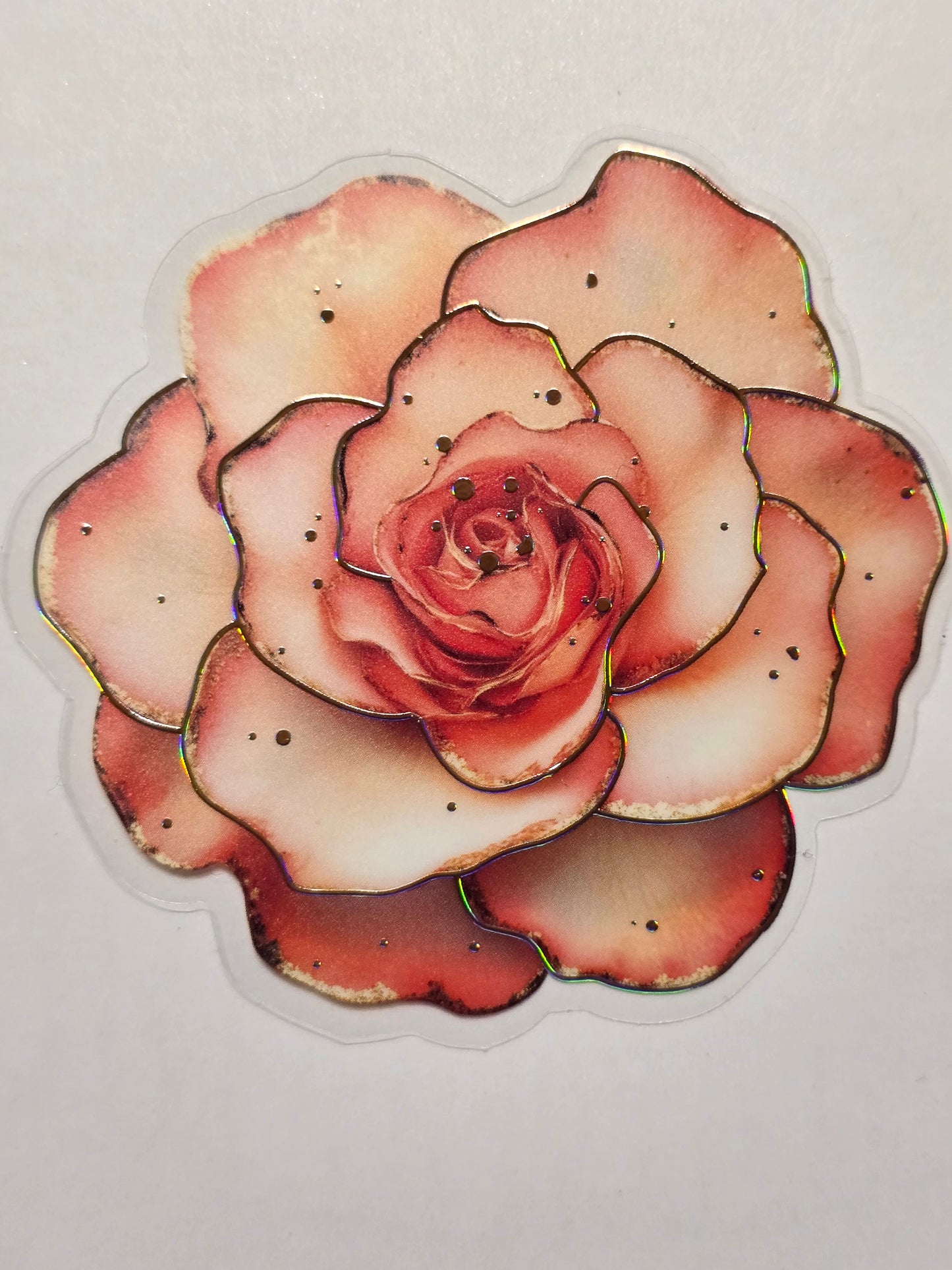 M30 peach floral PET decals