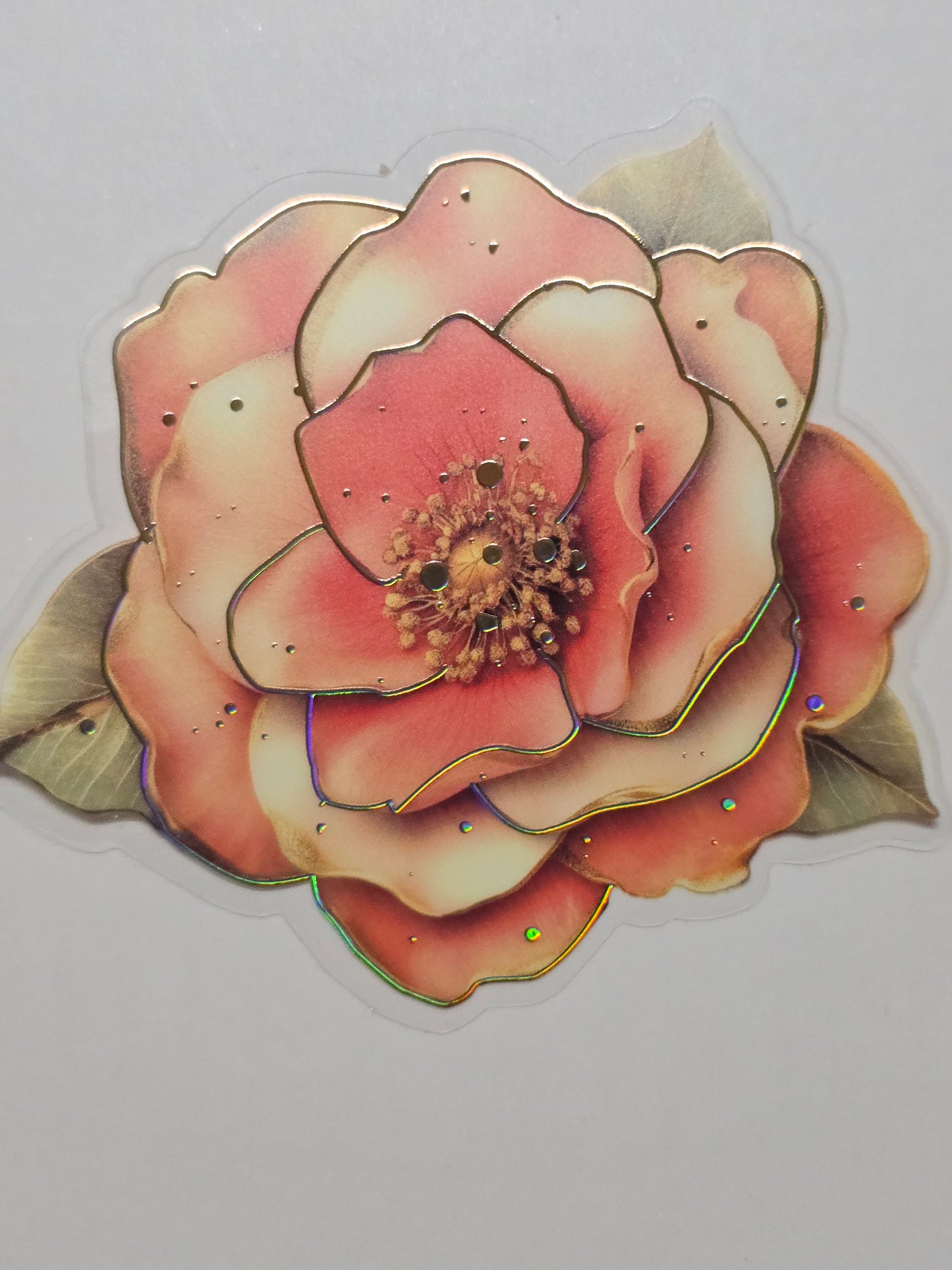 M30 peach floral PET decals