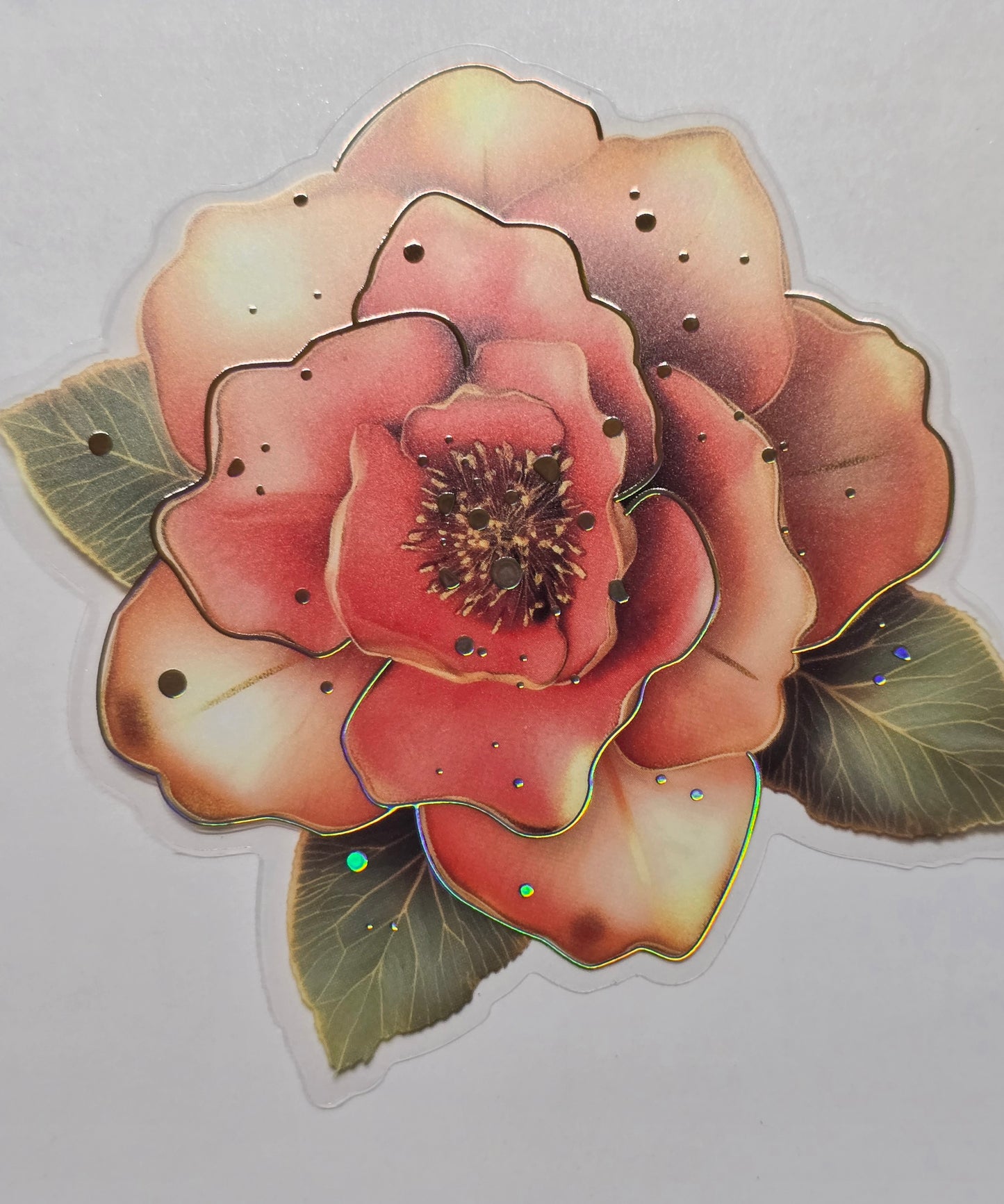 M30 peach floral PET decals