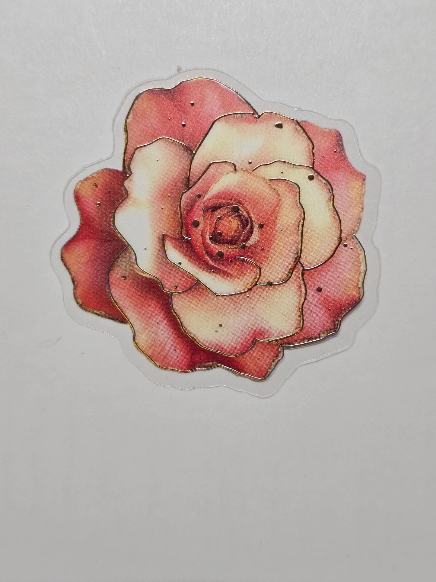 M30 peach floral PET decals