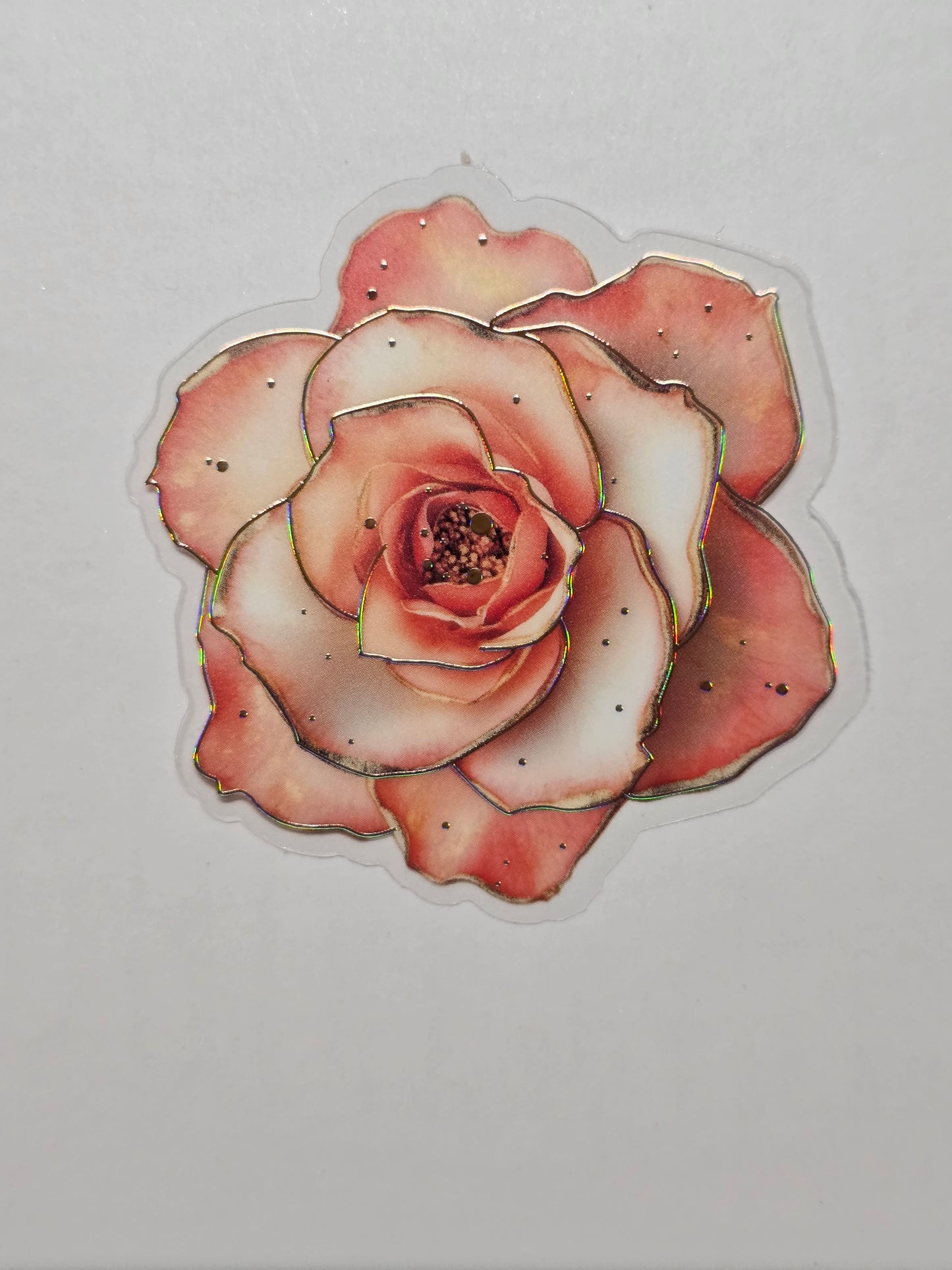 M30 peach floral PET decals