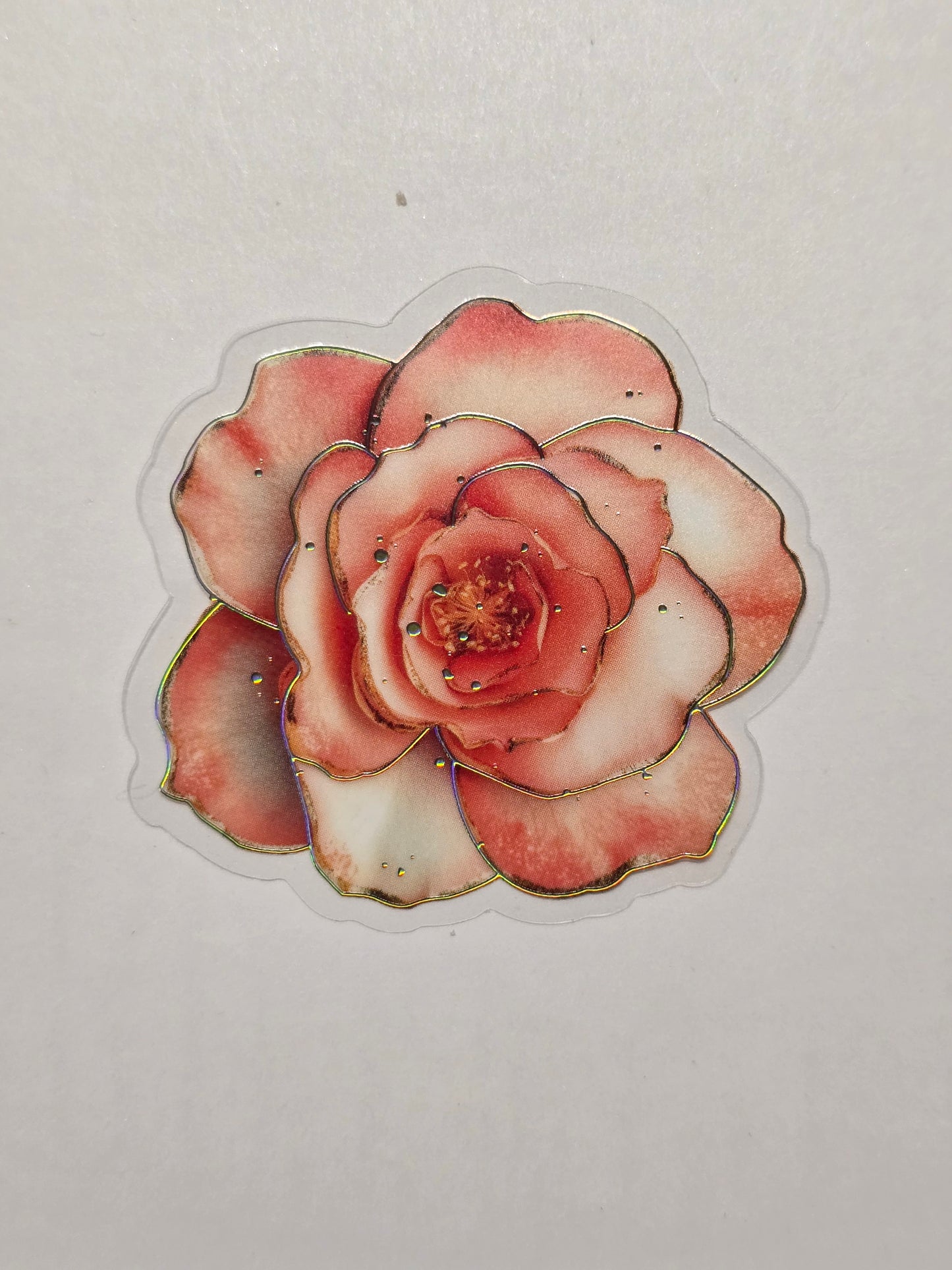 M30 peach floral PET decals