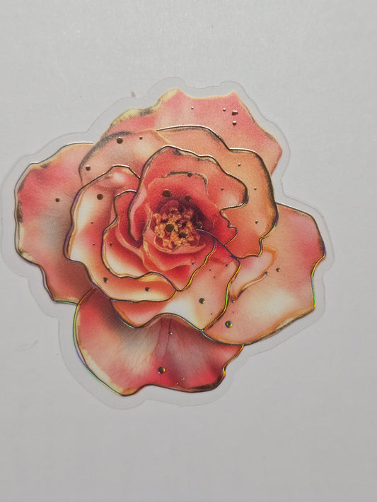 M30 peach floral PET decals